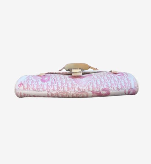 Christian Dior Trotter Flower Pink White Leather Canvas - Image 7