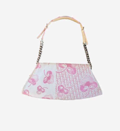 Christian Dior Trotter Flower Pink White Leather Canvas - Image 4