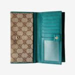 GUCCI Beige GG Canvas  Leather Flap Continental Wallet - Image 4