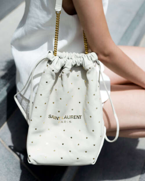 Saint Laurent Teddy White Star Printed Drawstring - Image 3