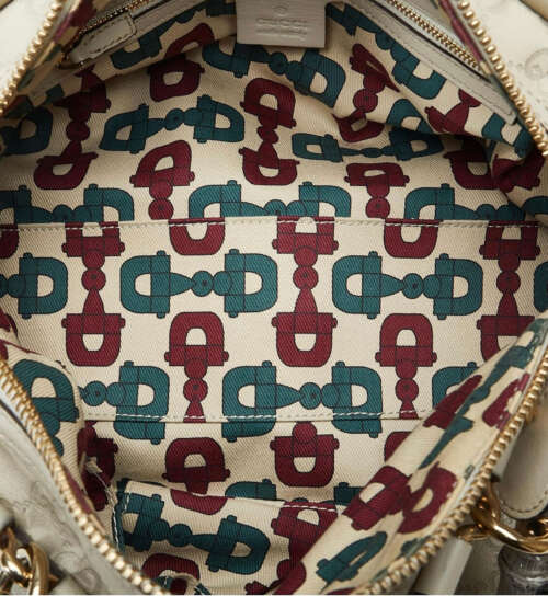 Gucci White Guccissima Bamboo Dialux Pop Satchel - Image 5