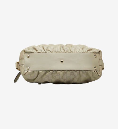 Gucci White Guccissima Bamboo Dialux Pop Satchel - Image 3