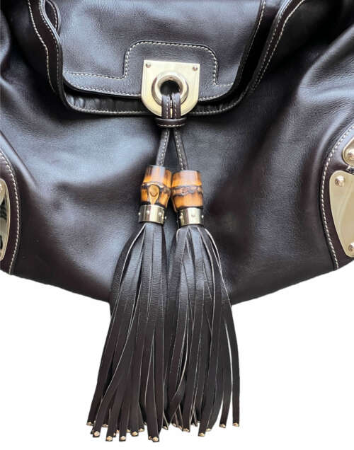 Gucci Brown Leather Babouska Indy - Image 5