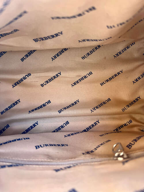 Vintage Burberry Beige x Brown Leather Canvas - Image 6