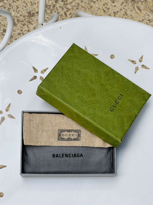 The Hacker Project Gucci x Balenciaga Card Case GG Leather Brown - Image 2