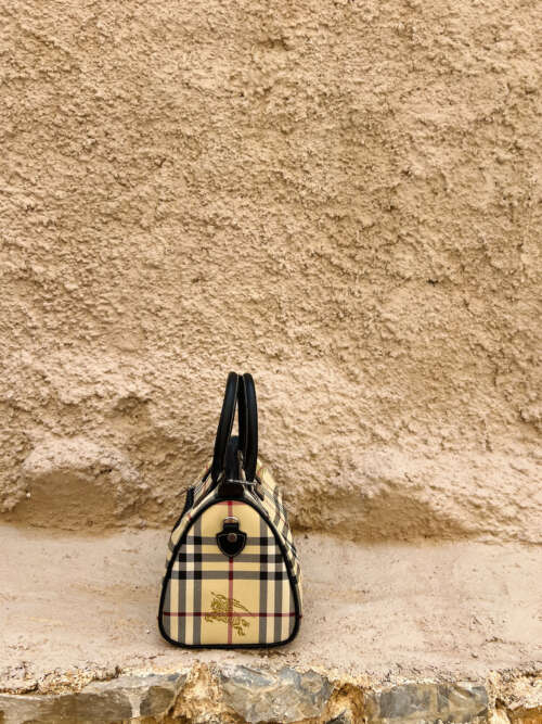 Vintage Burberry Beige x Brown Leather Canvas - Image 4