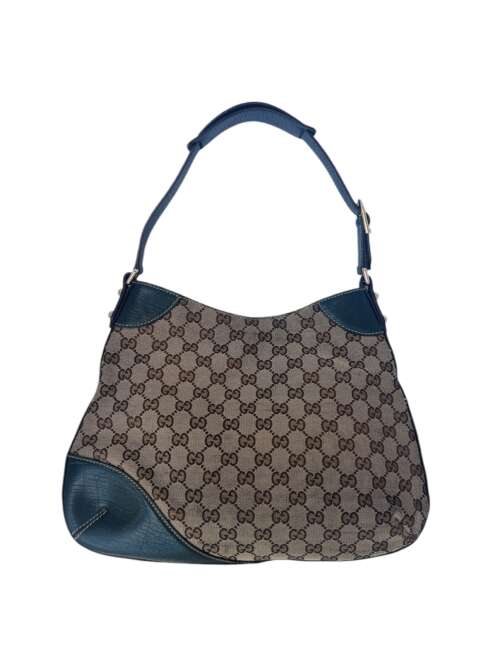 Gucci Horsebit Hasslerbit GG Canvas x Leather Shoulder Bag Beige x Green - Image 5