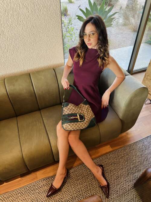 Gucci Horsebit Hasslerbit GG Canvas x Leather Shoulder Bag Beige x Green - Image 3