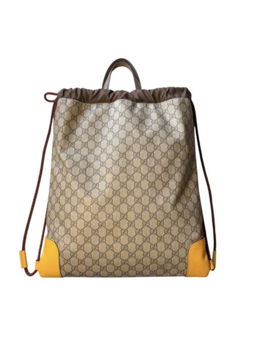 Gucci GG Supreme Vintage Drawstring Backpack - Image 4