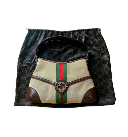 Gucci Canvas Leather GG Reins Hobo - Image 2