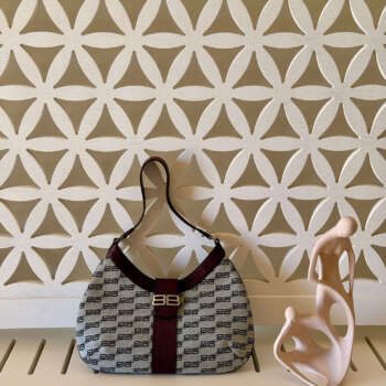 Balenciaga BB Monogram Canvas Hobo