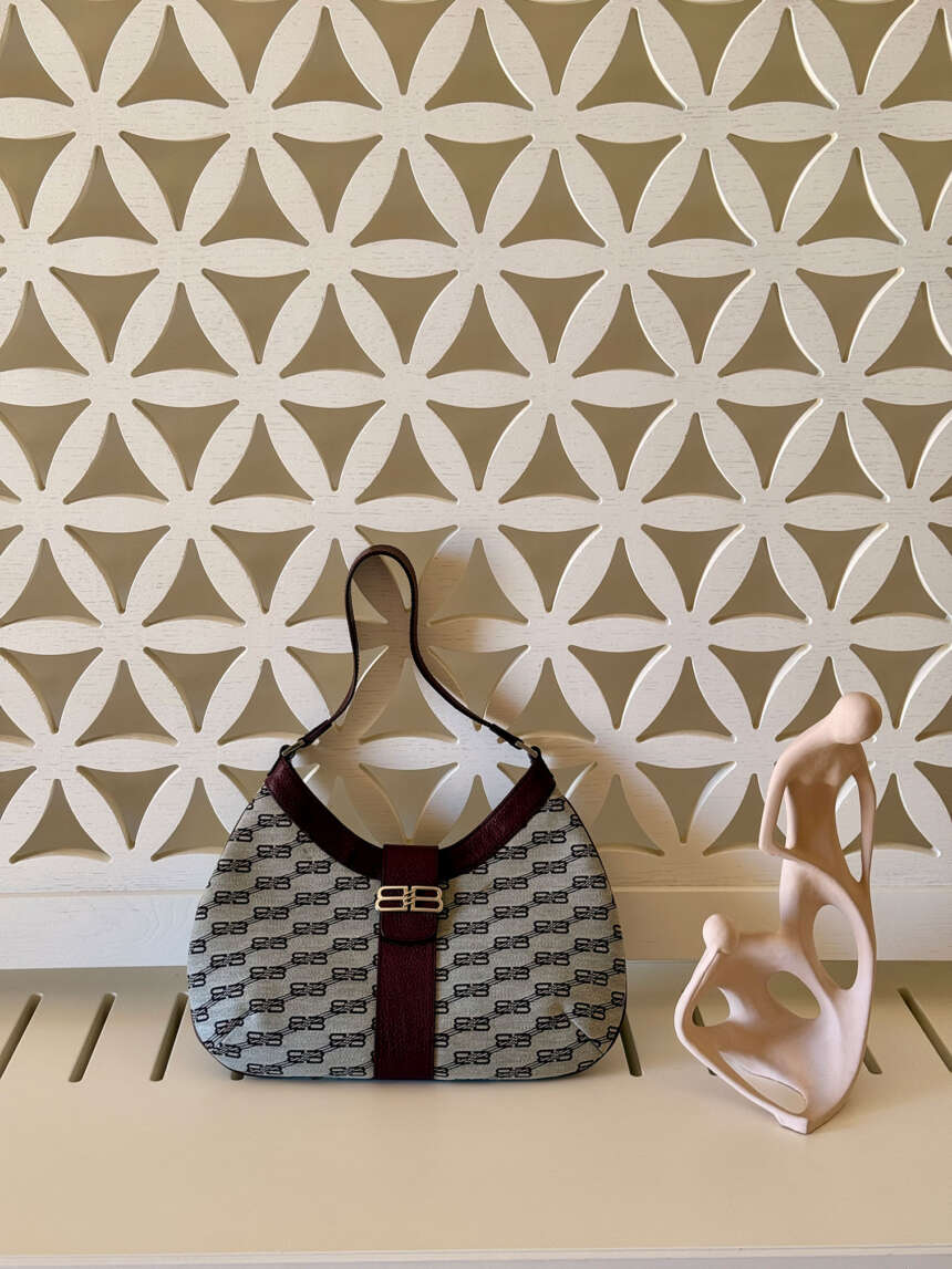 Balenciaga BB Monogram Canvas Hobo