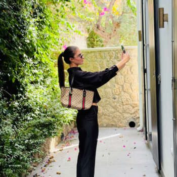 Gucci GG Supreme Web Stripe Tote Bag