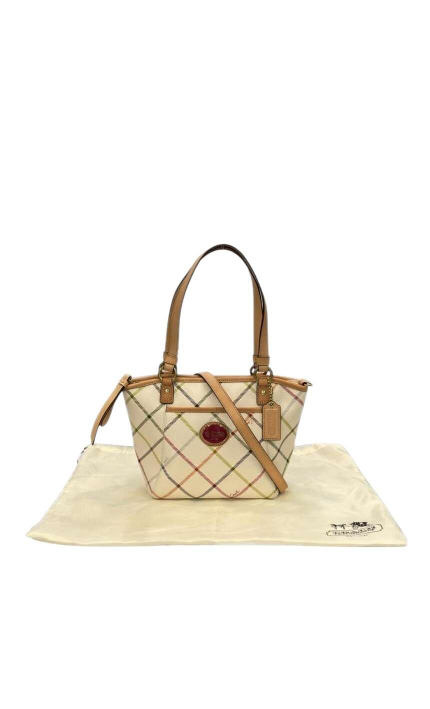 Coach Signature Plaid Mini Tote – Multicolor