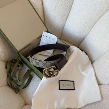 Gucci GG Supreme Belt με Χρυσό GG Buckle