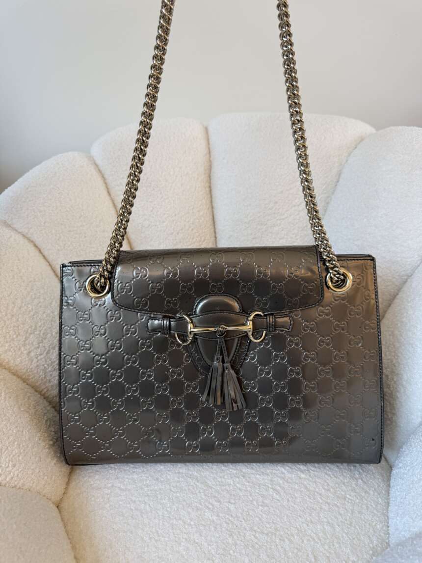 Gucci Guccissima Horsebit Chain Shoulder Bag