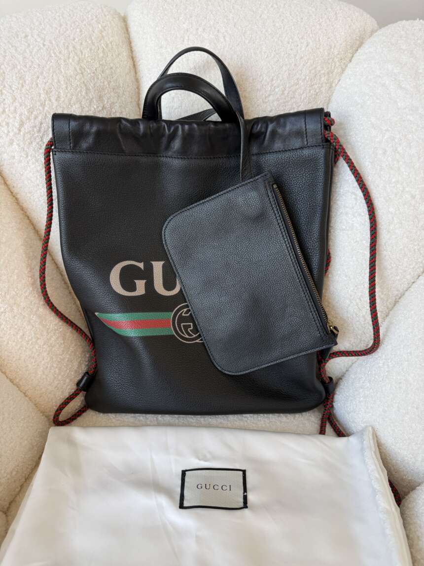 Gucci Vintage Logo Drawstring Bag