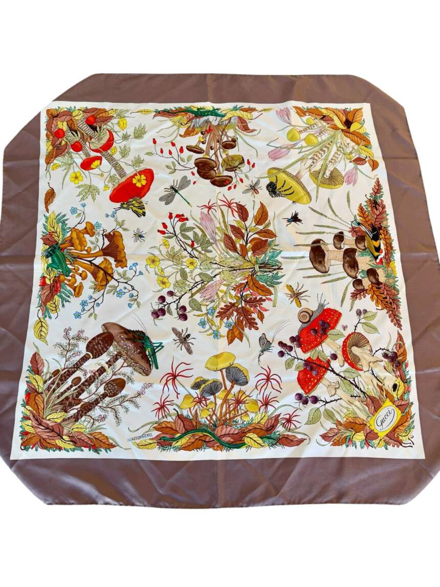 Vintage Μεταξωτό Μαντήλι Gucci "Flora" Vittorio Accornero 90*90