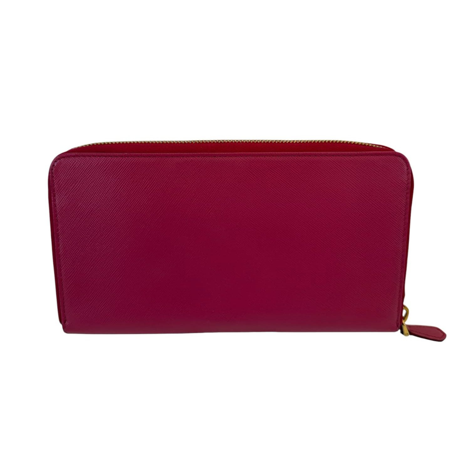 Prada Saffiano Leather Zip Around Ροζ - Image 4