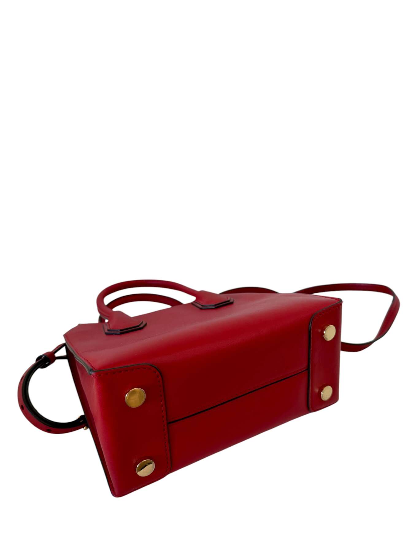 Michael Kors Κόκκινη Δερμάτινη Τσάντα με Χρυσά Τρουκς - Image 5