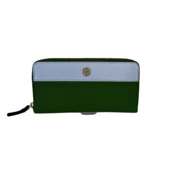 Tory Burch Robinson Color-Block Zip Around Γαλάζιο Πράσινο