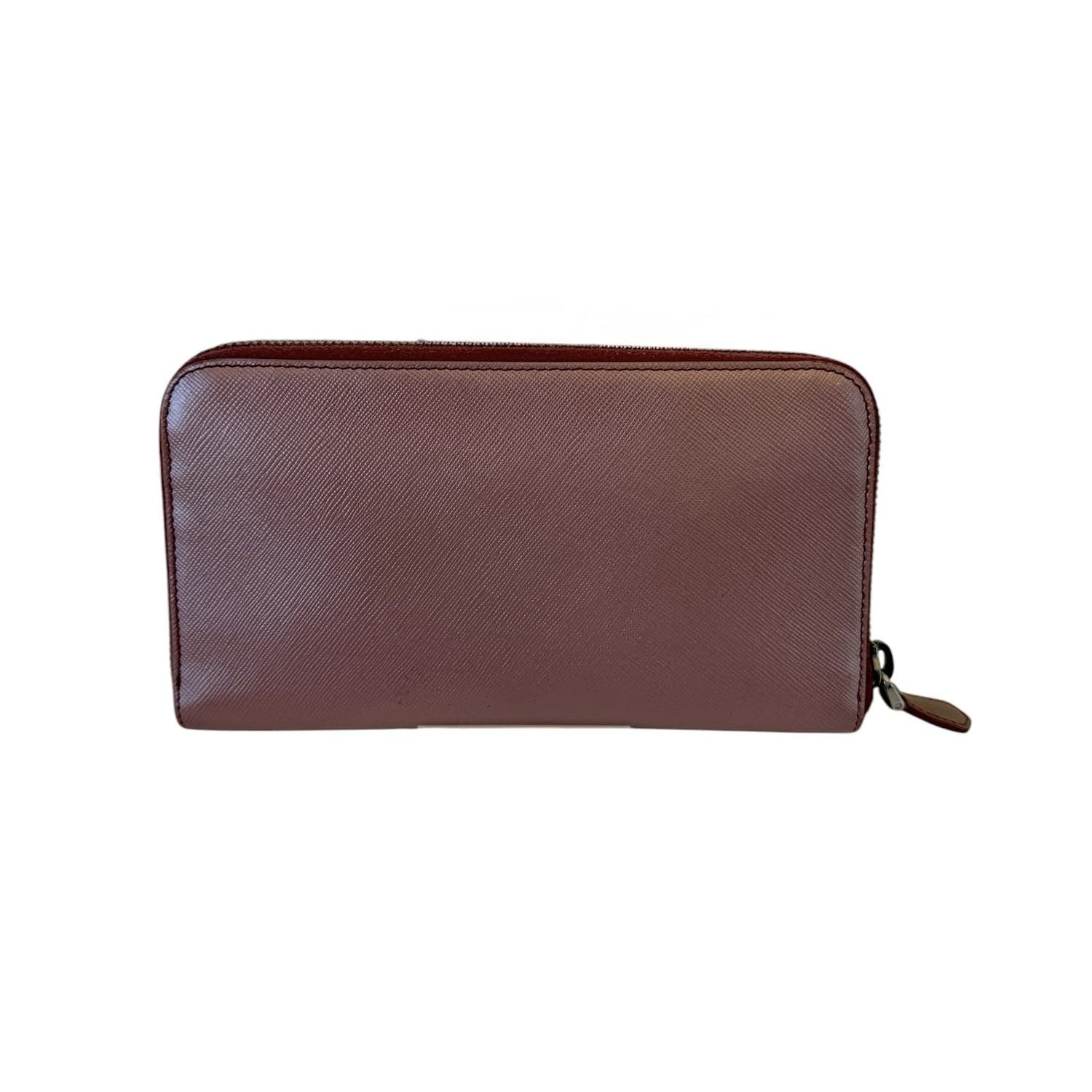 Prada Saffiano Leather Large Zip Around Travel Organizer σε Ροζ - Image 2