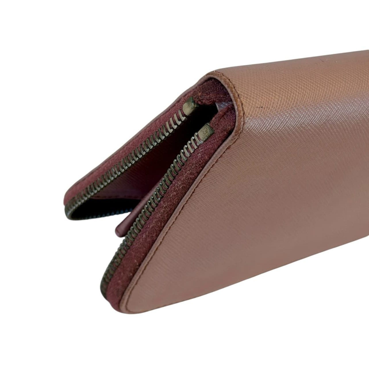 Prada Saffiano Leather Large Zip Around Travel Organizer σε Ροζ - Image 4