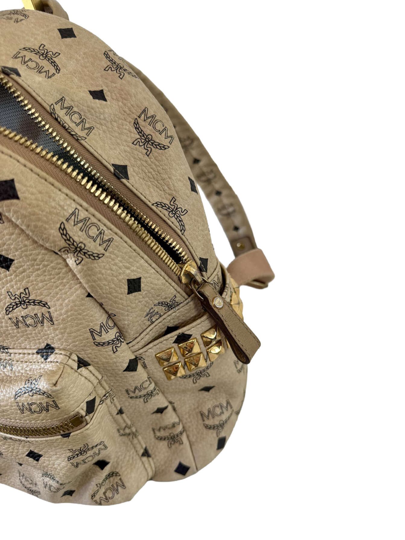 MCM Stark Visetos Backpack σε Ivory με Τρουκς - Image 11