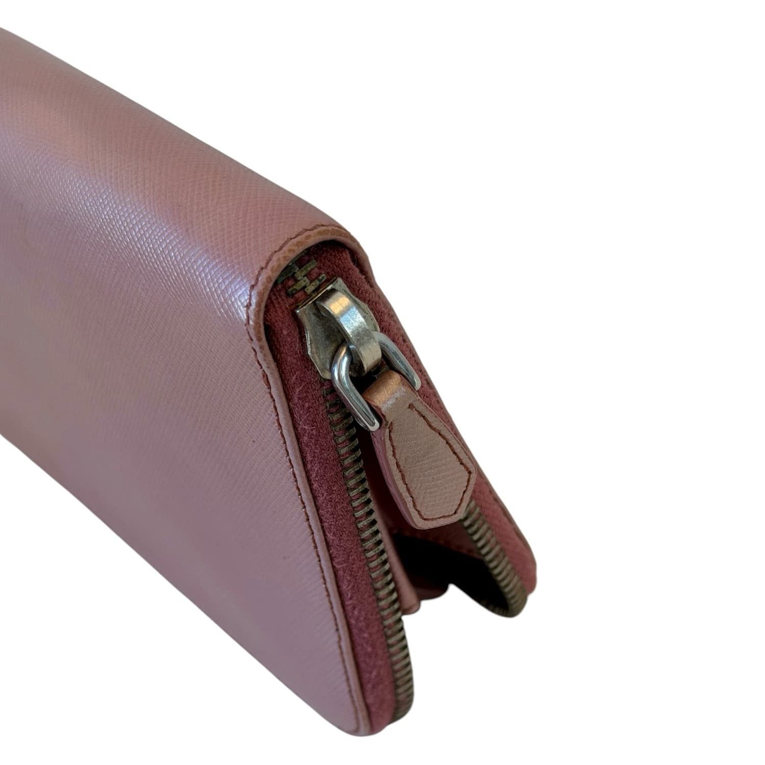Prada Saffiano Leather Large Zip Around Travel Organizer σε Ροζ - Image 7