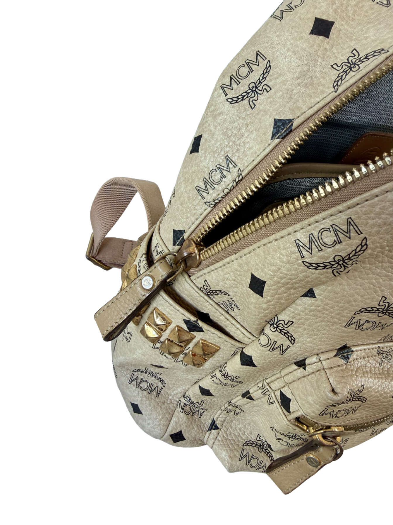 MCM Stark Visetos Backpack σε Ivory με Τρουκς - Image 10
