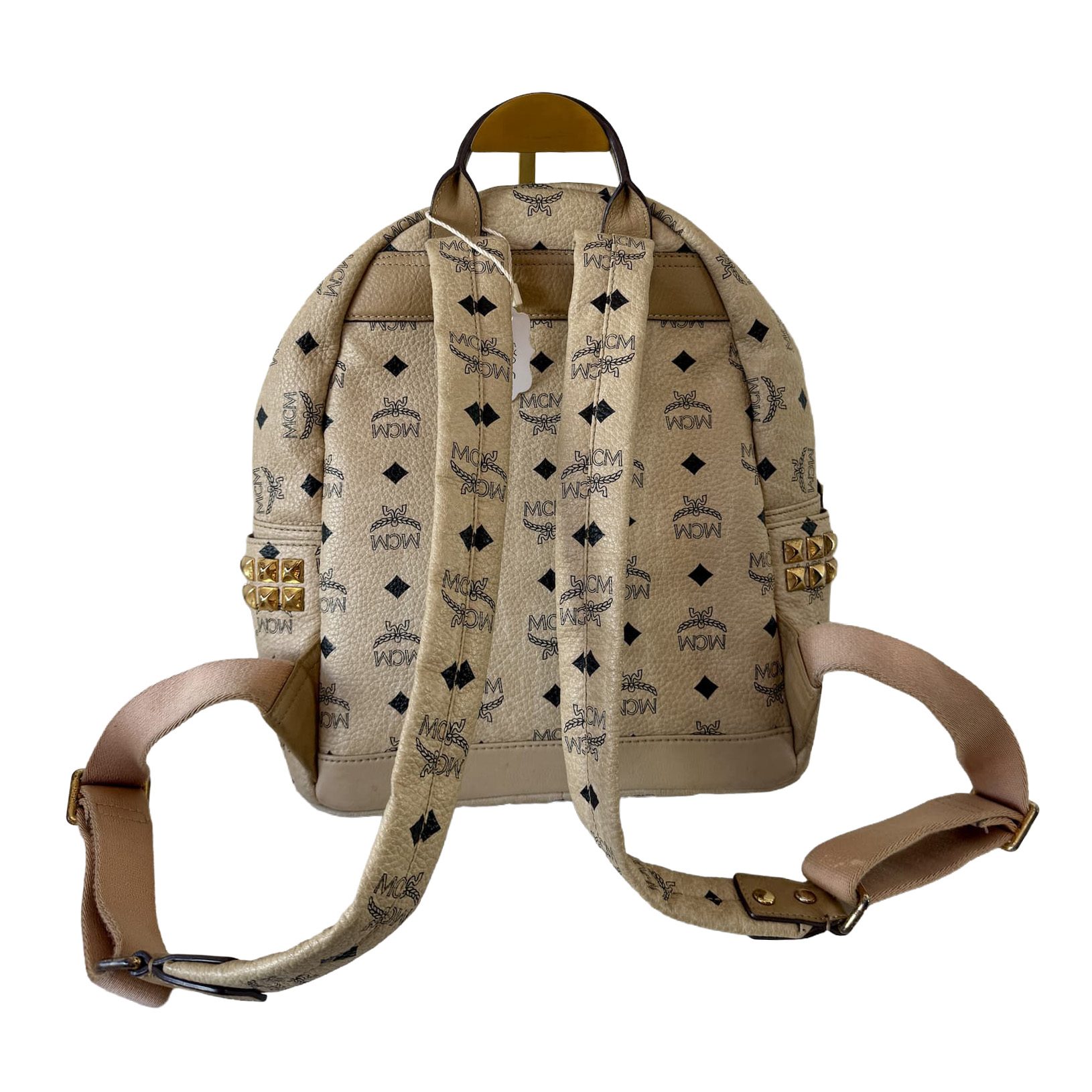 MCM Stark Visetos Backpack σε Ivory με Τρουκς - Image 9