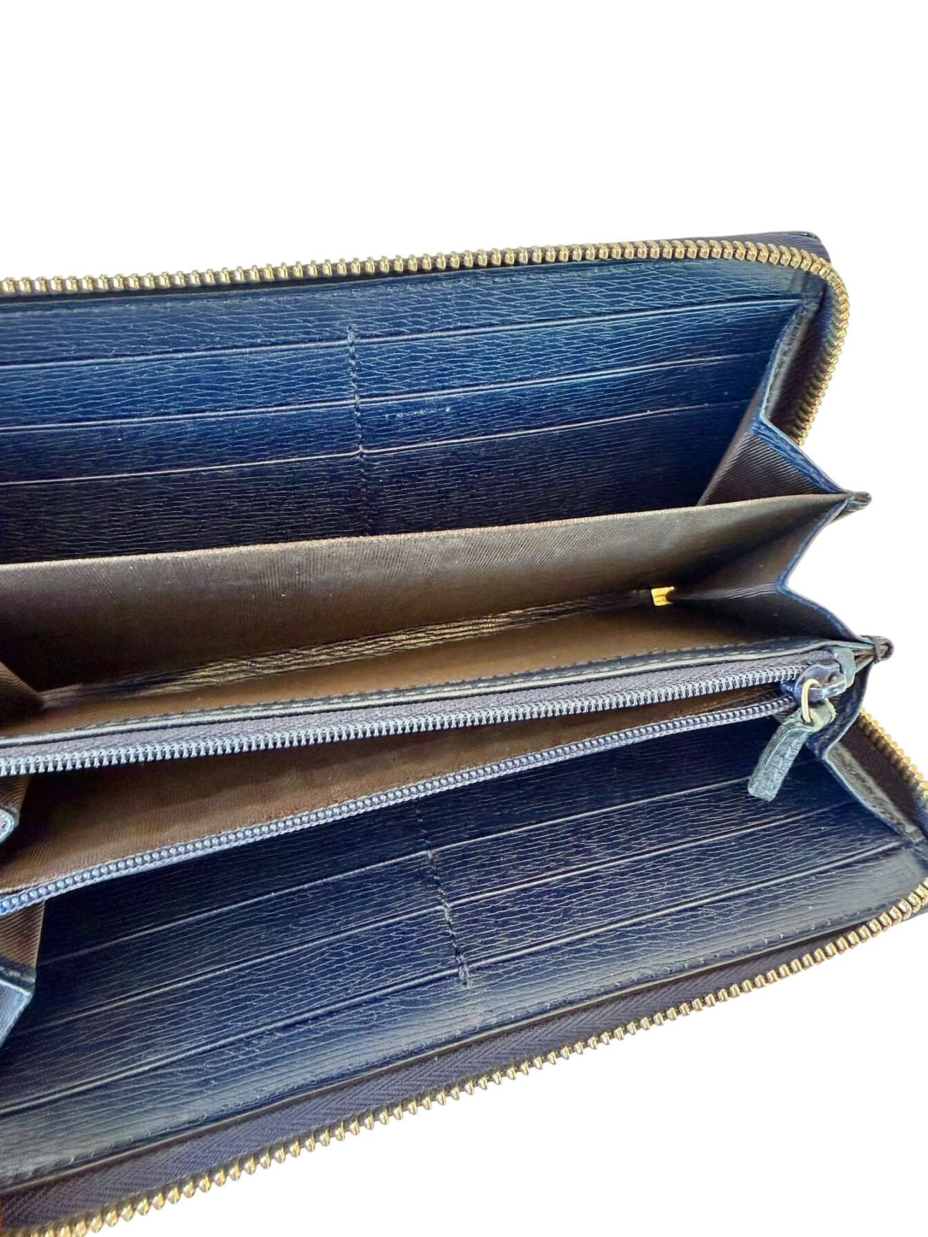 Gucci Heartbeat Zip Around Πορτοφόλι σε Navy με Κόκκινες Καρδιές - Image 5