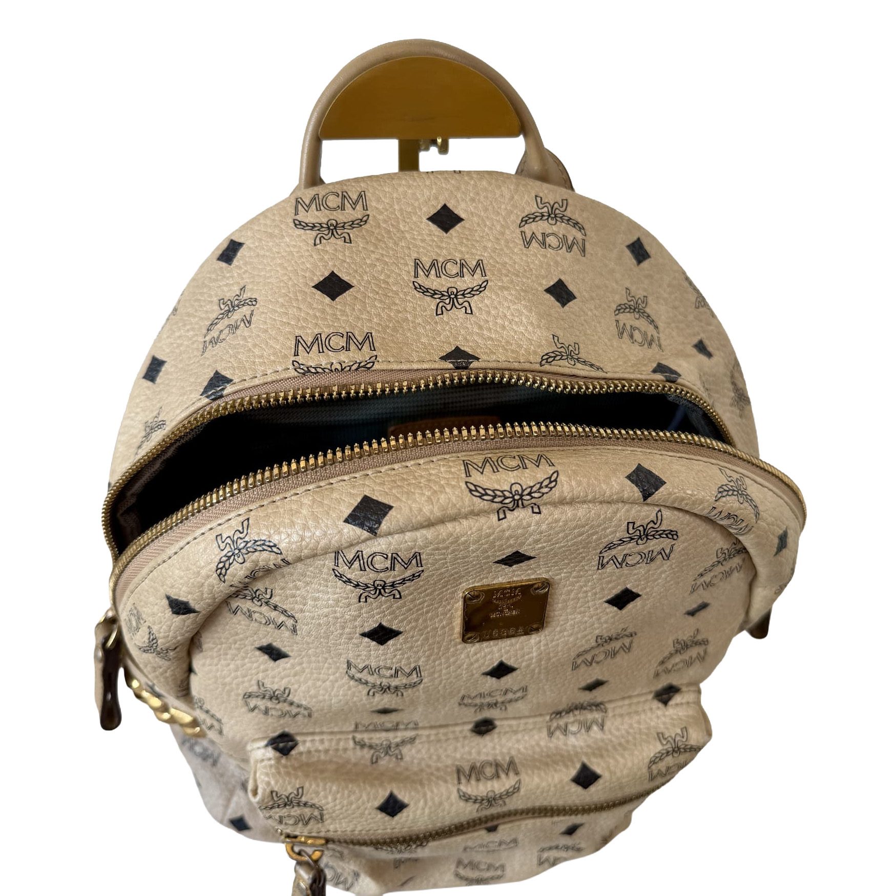 MCM Stark Visetos Backpack σε Ivory με Τρουκς - Image 7