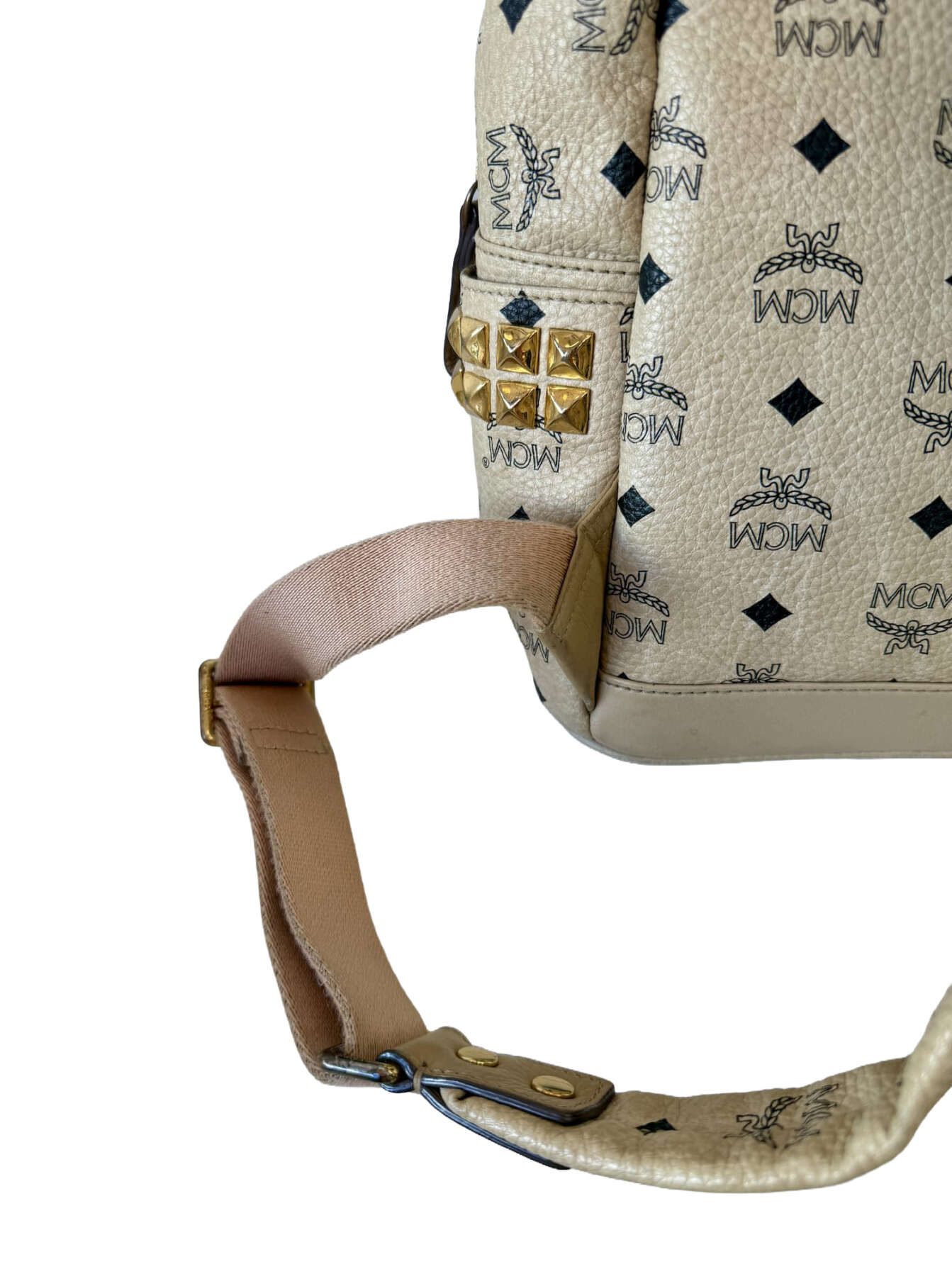 MCM Stark Visetos Backpack σε Ivory με Τρουκς - Image 6