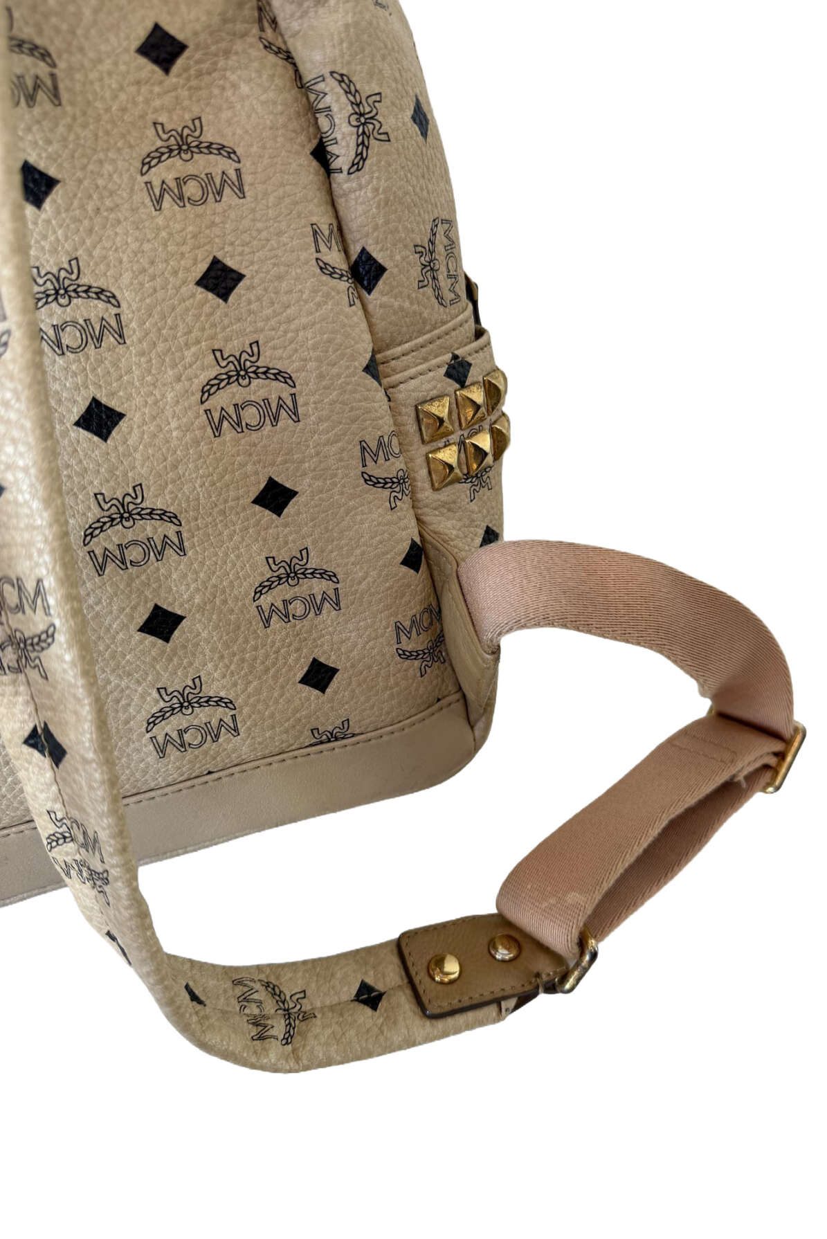 MCM Stark Visetos Backpack σε Ivory με Τρουκς - Image 5