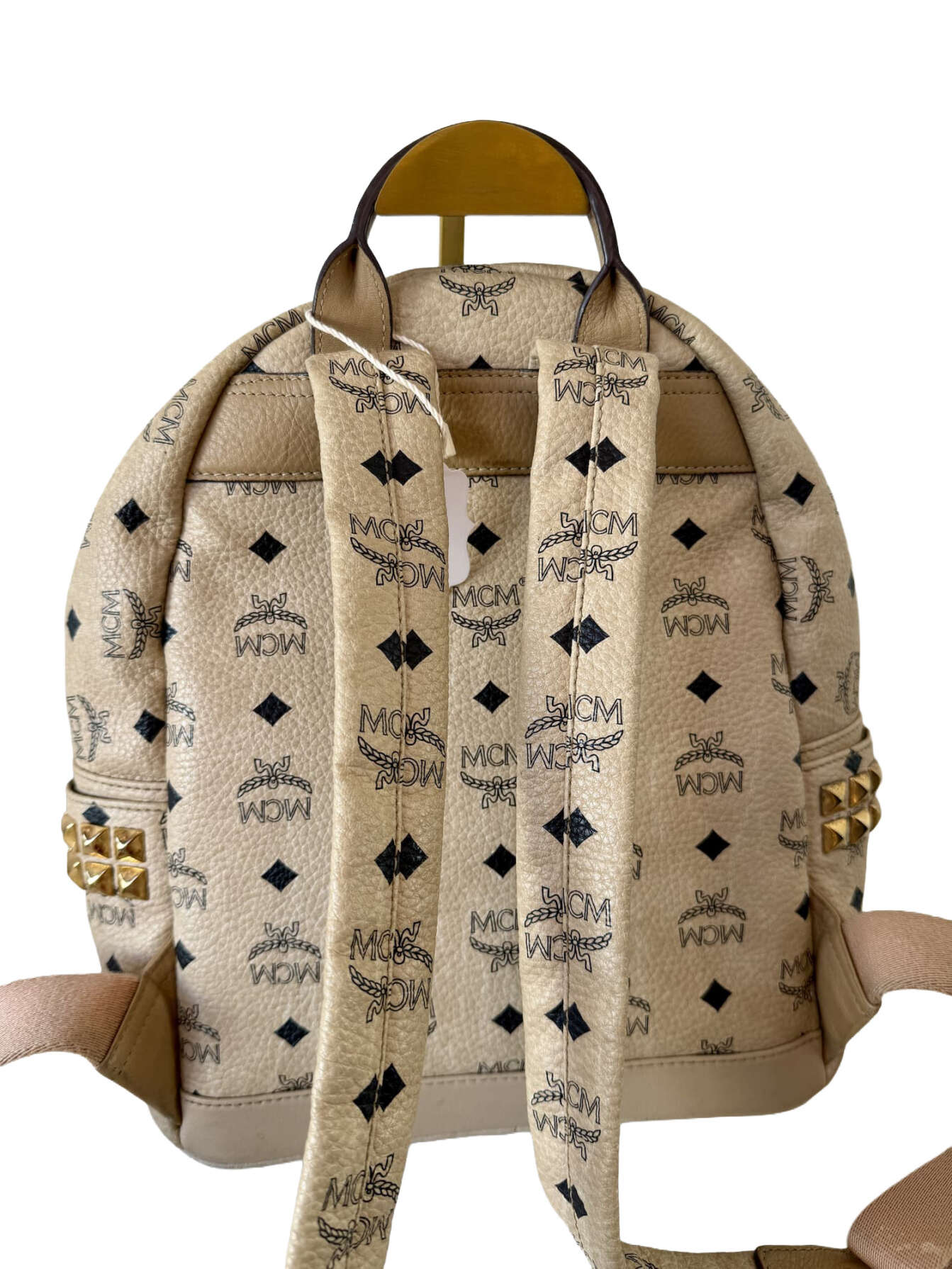 MCM Stark Visetos Backpack σε Ivory με Τρουκς - Image 4