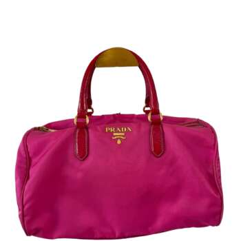 Prada Φούξια Nylon Boston Τσάντα Χειρός με Λουστρέ Λεπτομέρειες