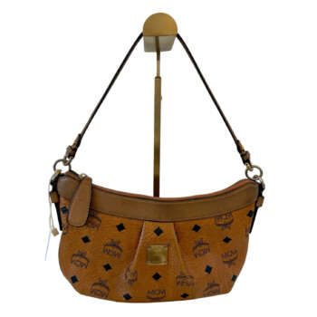 MCM Visetos Baguette Τσάντα Ώμου σε Cognac