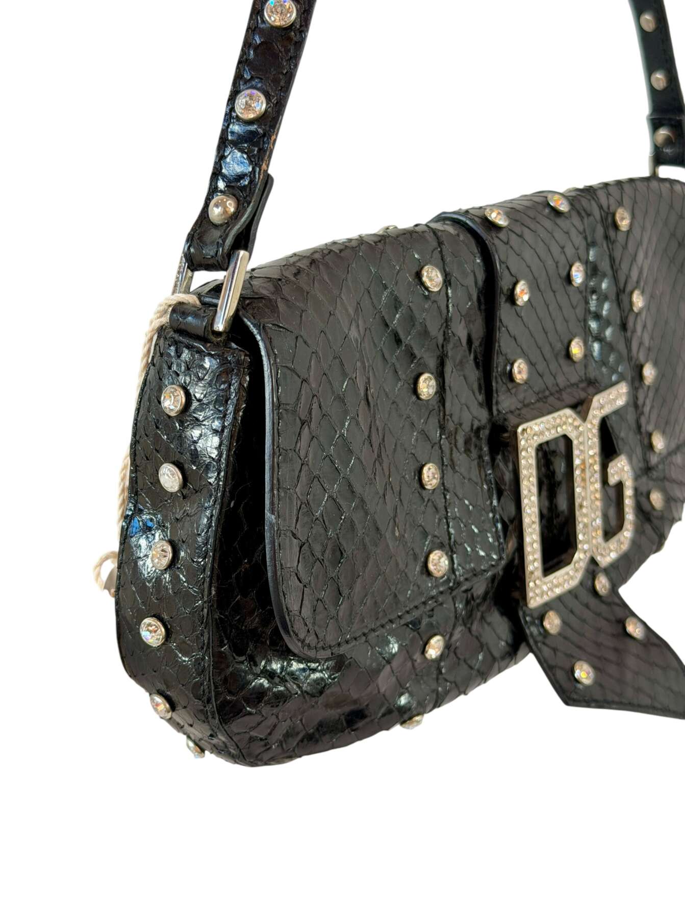 Dolce & Gabbana Statement Τσάντα Ώμου με Όψη Φιδιού και Κρύσταλλα - Image 2