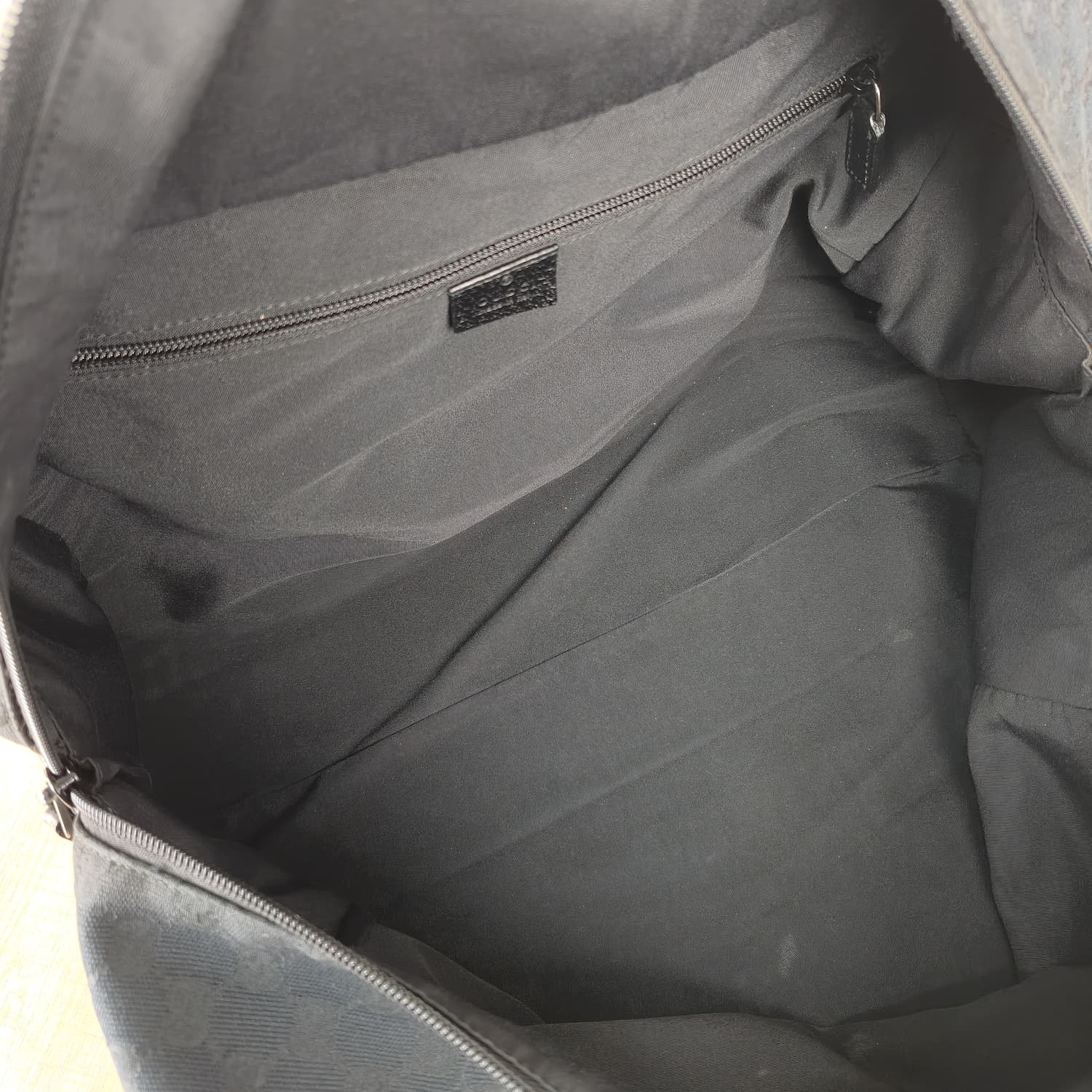 Gucci GG Canvas Boston Bag — Μπλε Σκούρο με Πράσινο-Κόκκινο Web — φωτογραφία 10