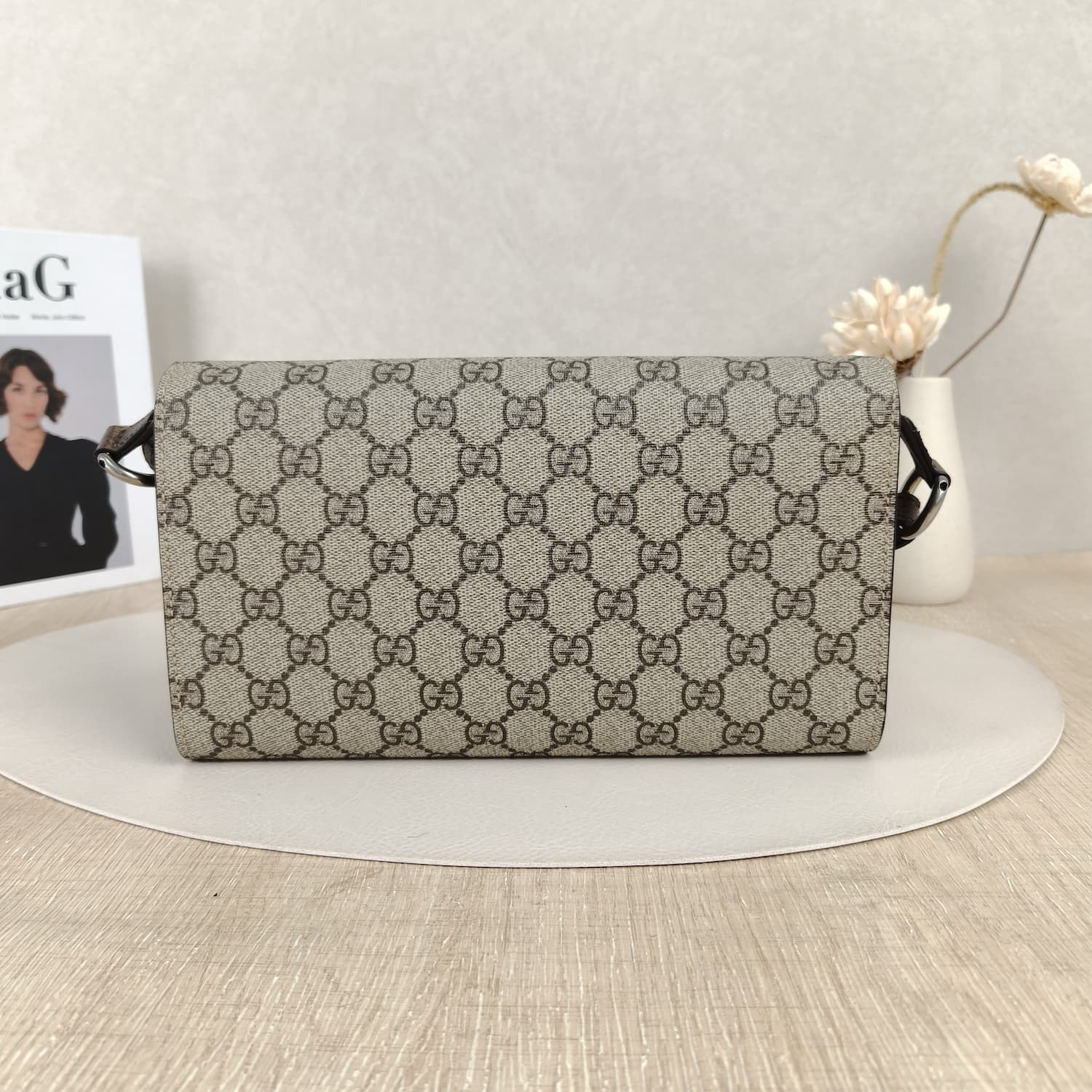 Gucci Dionysus GG Supreme — Τσαντάκι Ώμου με Web και Tiger Head — φωτογραφία 3