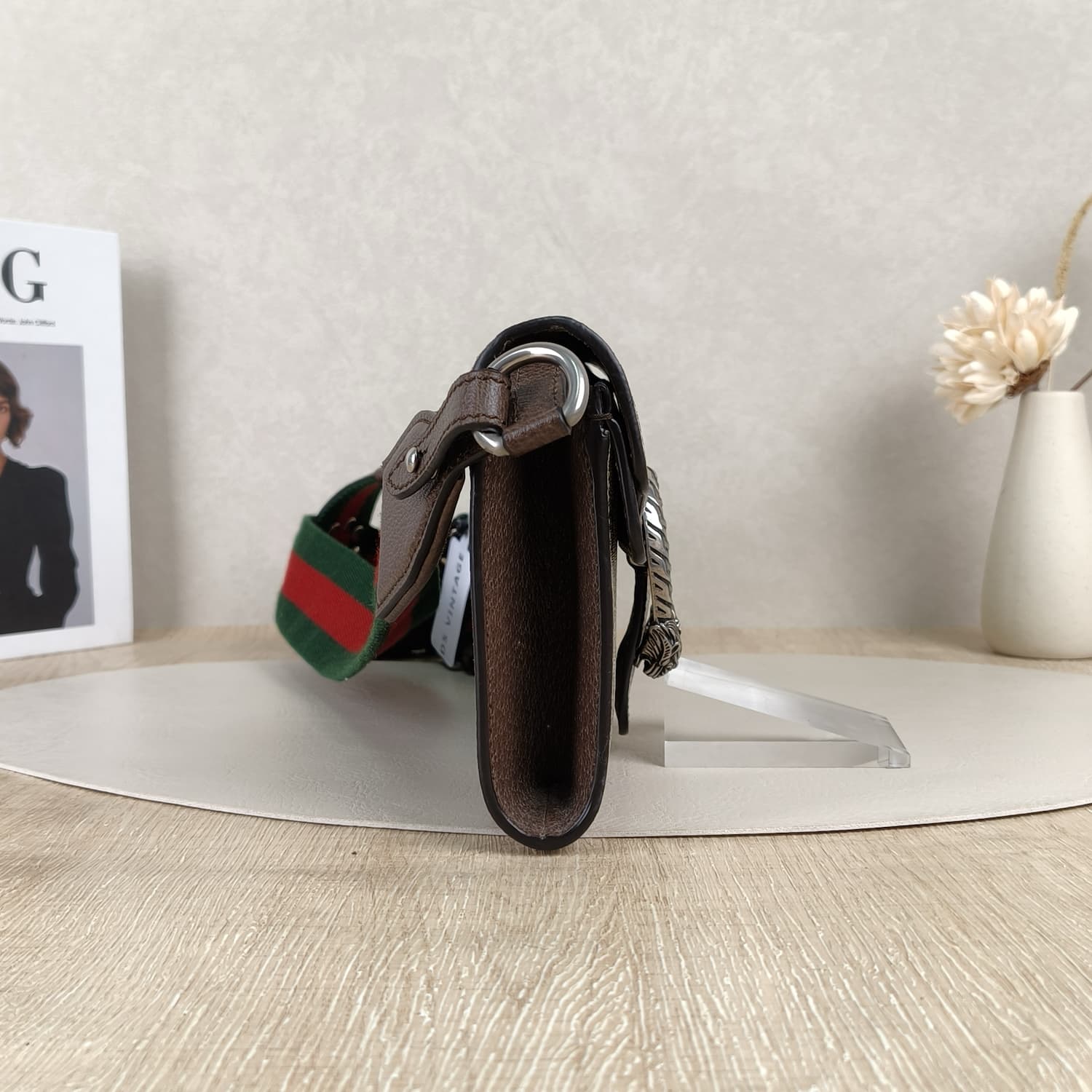 Gucci Dionysus GG Supreme — Τσαντάκι Ώμου με Web και Tiger Head — φωτογραφία 7