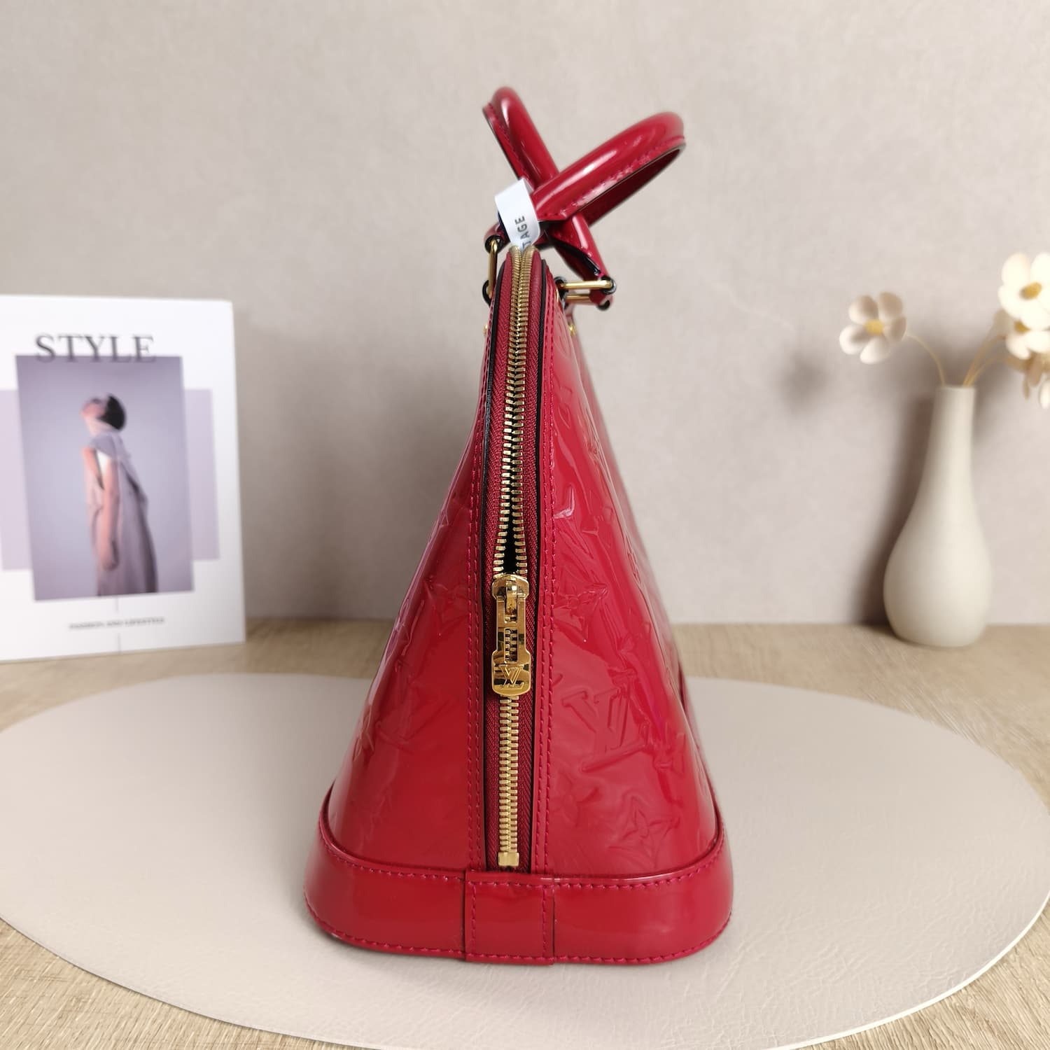 Louis Vuitton Alma PM Monogram Vernis — Κόκκινη Λουστρίνι Τσάντα — φωτογραφία 8