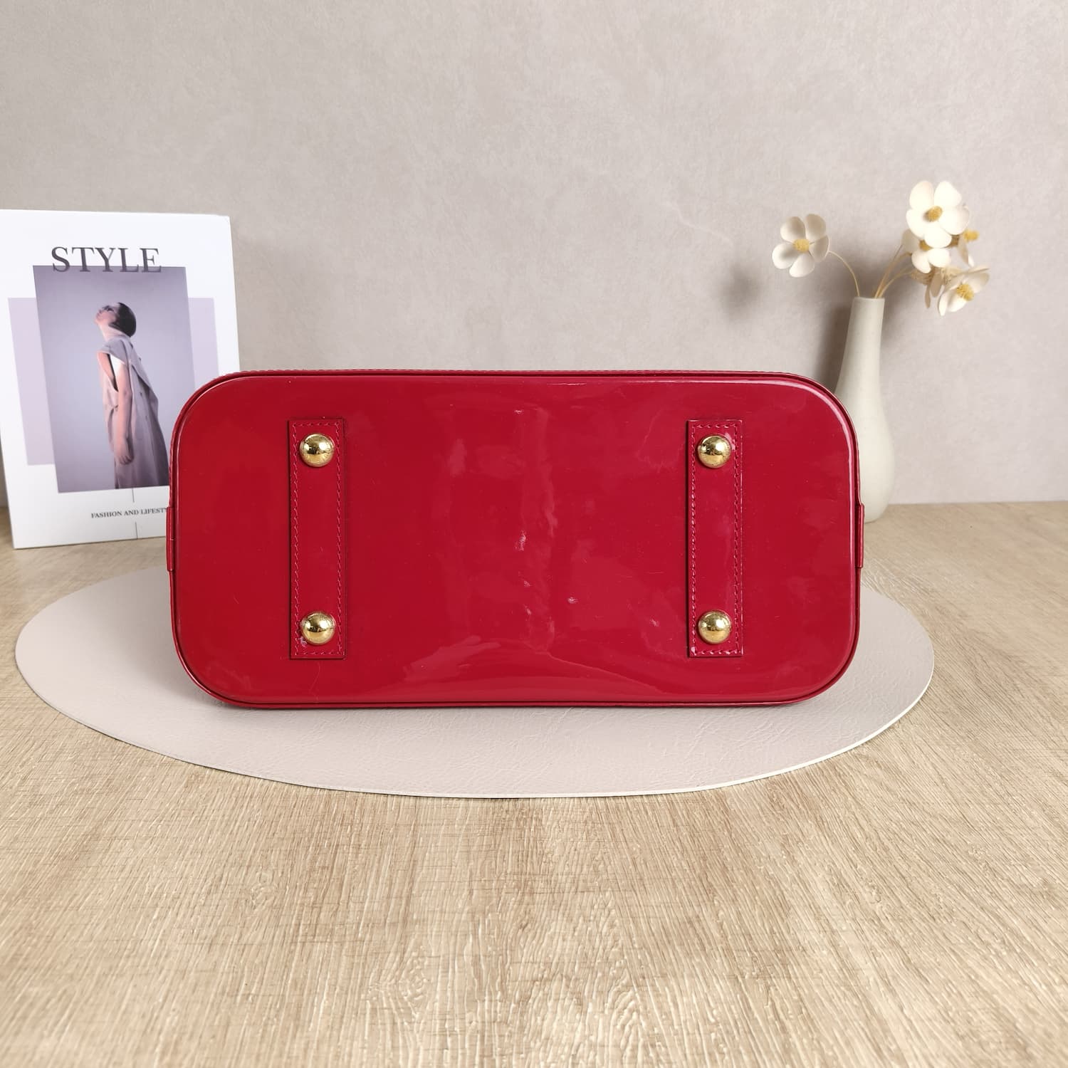 Louis Vuitton Alma PM Monogram Vernis — Κόκκινη Λουστρίνι Τσάντα — φωτογραφία 12